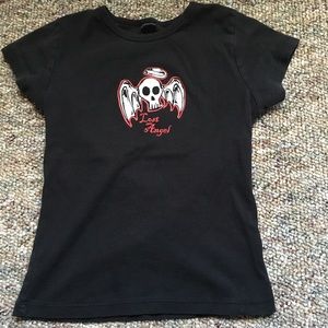 Y2K Lost Angel Goth Tee Baby Doll Shirt M